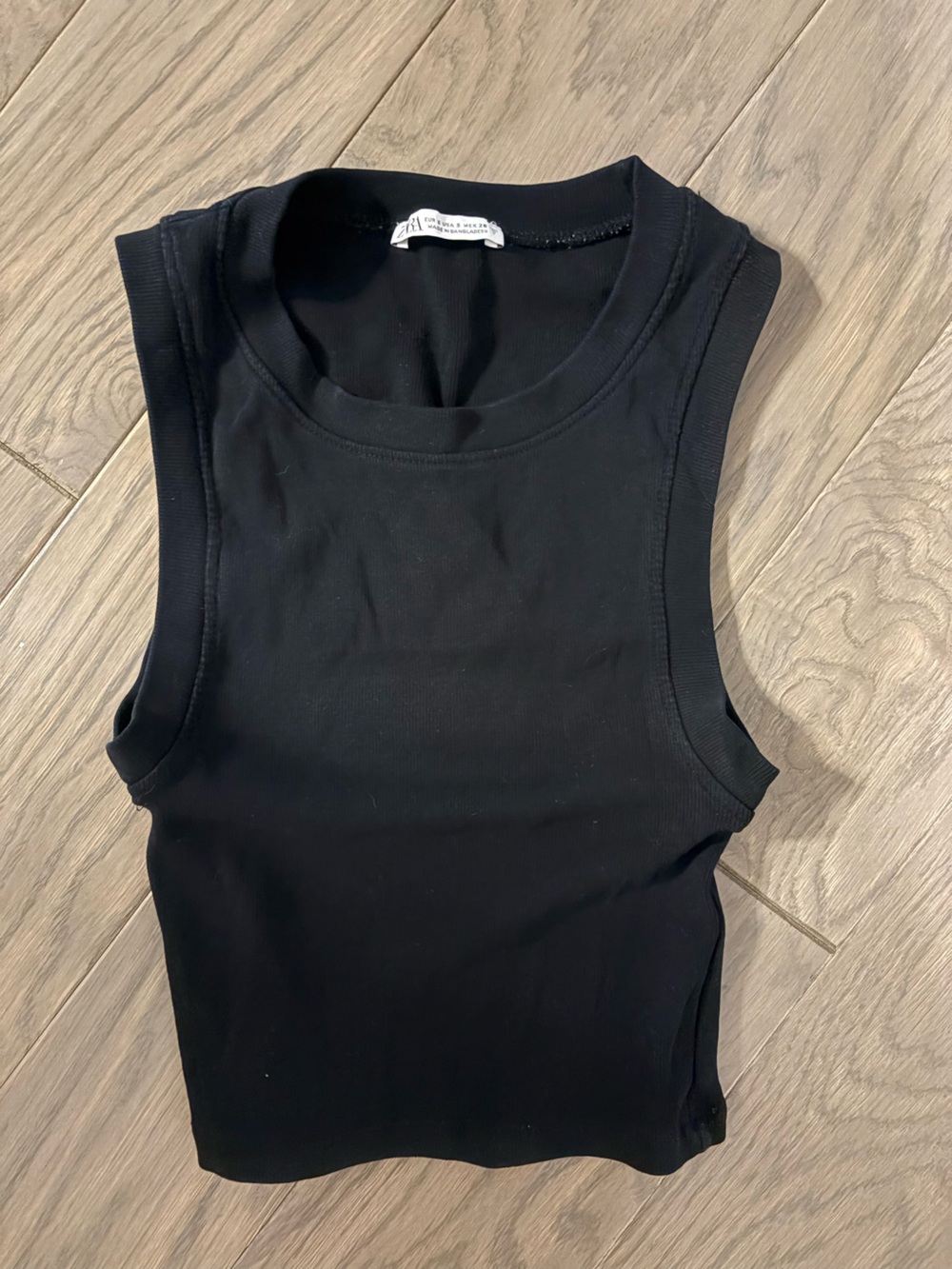 Zara Black Crop Tank Top